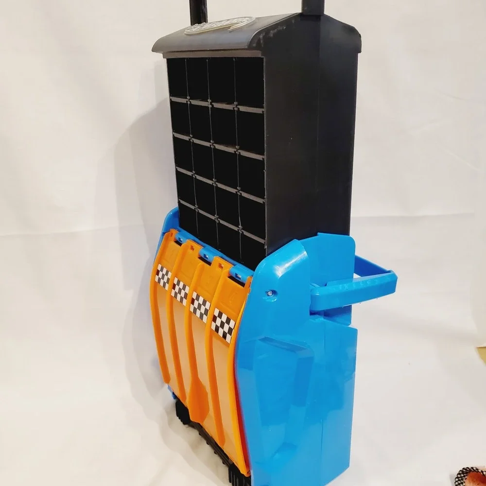 Hot Wheels Store N Go Multi Launcher 20 Car Storage Case 4 Way Race Track Blue